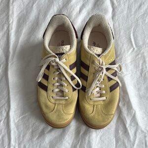 Adidas Gazelle Yellow and Maroon Sneakers